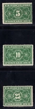 MOMEN: US STAMPS #JQ3-JQ5 PARCEL POST POSTAGE DUE MINT OG H LOT #84205*