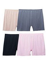 Women's Fit for Me Plus Size Underwear Boxer Brief-Microfiber-Assorted 13