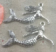 Free Ship 24 pcs tibetan silver mermaid charms pendant 58x40mm L-4959