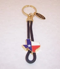 Texas Flag in shape of State Key Chain Ring Sliding Emblem Dallas Houston New J2