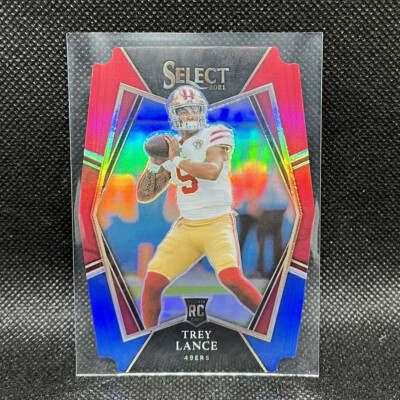 Trey Lance #145 Premier Level Red Blue Die Cut 2021 Panini Select Football RC