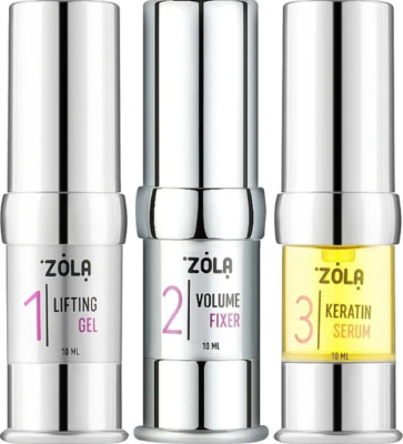 Brow and Lash Lamination System3x10ml Lifting Gel+Volume Fixer+KeratinSerum ZOLA
