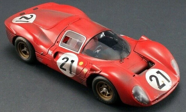 Ferrari RACE FINISHED 1966 Lemans 1 18 Custom Built Metal Model Car Carousel Red - Image 4 of 4