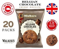 20 x Walkers Belgian Chocolate Biscuit 25g - Perfect Single-Serve Gourmet Cookie