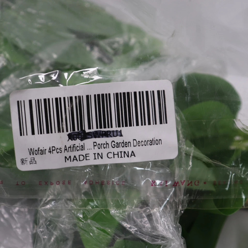 (4-Pk) Wofair Plantas Colgantes Artificiales Hojas de Hiedra Falsas Poliéster Verde Foto 3 de 4
