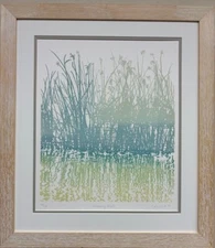 Ed Ward "Morning Mist" Framed Hand Signed &# Etching Mid Century Seascape