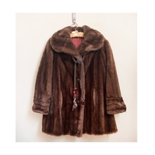 Vintage Tissavel Faux Fur 1970s Car Length Jacket Made In France Size Medium