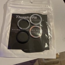 Thunder fit silicone rings Size 5 NEW Set Of 4 Black And Marbled Thin Band