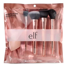 e.l.f. Complexion Essentials Kit - Brush & Sponge Set (4 Brushes & Face Sponge)