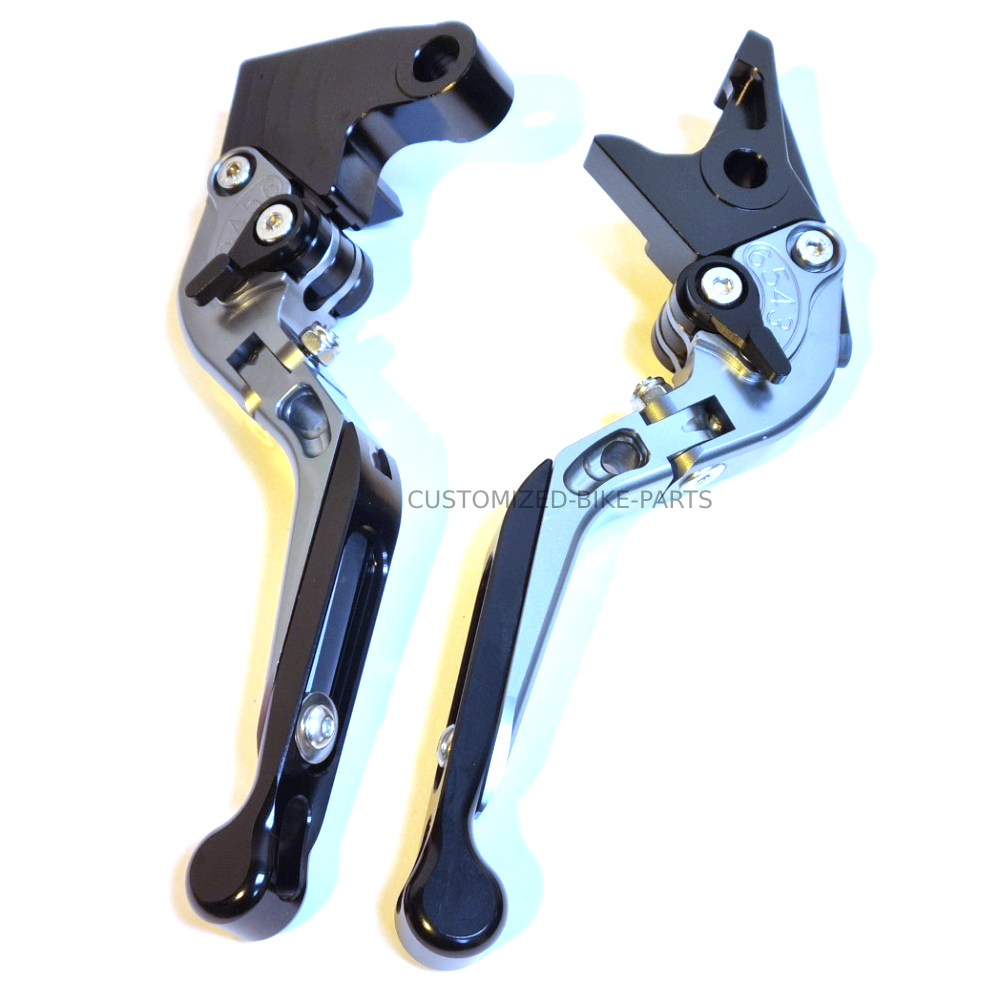 Titanium / Black Adjustable Clutch Brake Levers Triumph Daytona 675