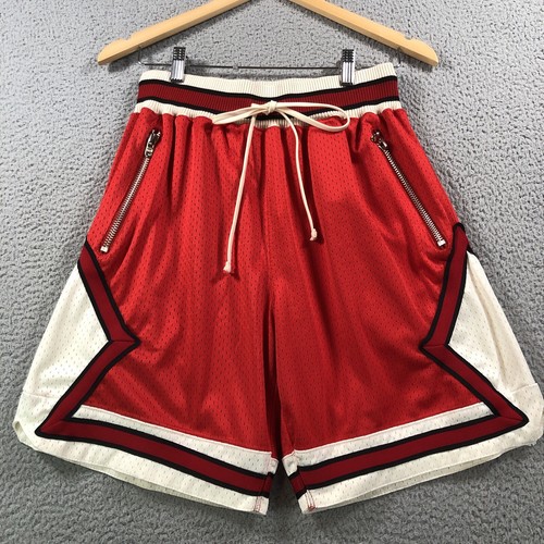 Mnml Shorts Herren klein rot Basketball Bullen schwer sportlich Reißverschluss Tasche Kordelzug