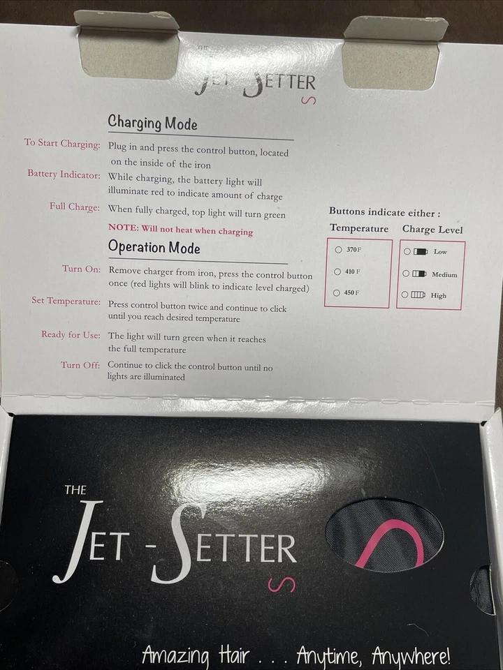 Sarah Potempa Jet Setter Pink Cordless Styling Iron Charger & Travel Pouch - Image 2 of 4