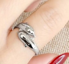 Dolphin silver wrap ring