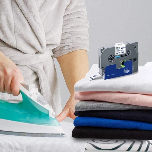 ORIGINAL Brother Label Tape Iron-On Tze-Fa3 12mm Blue On WHITE 12mm X 3M Ironing