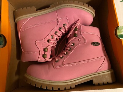 Lugz Bubblegum Pink Size Work Boots Mantle-Hi Original box Slip