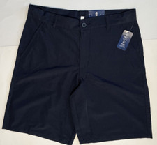 IZOD Adjustable Waist Flat Front Wicking Navy Shorts -Boy's Size 18 NEW 32