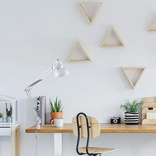 Moderno Arquitecto Blanco Brazo Oscilante Abrazadera en Lámpara de Escritorio Ajustable y Versátil Foto 3 de 4