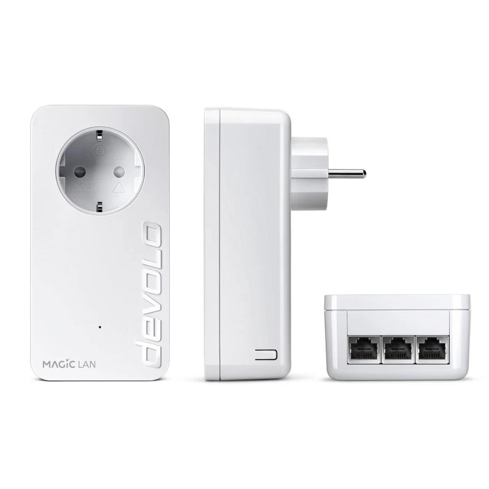 devolo Magic 2 LAN triple Powerline 3x Gigabit LAN Port 2x Adapter - Bild 2 von 4