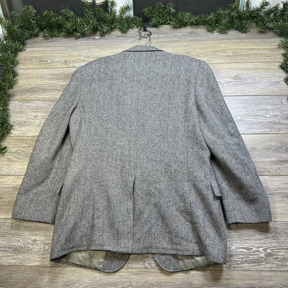 Винтажный Sports пальто размер большой 40 R серый Blazer шерсти куртка Союза сделано в США - Изображение 2 из 4