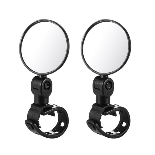 Lot De 2 Rétroviseurs Vélos Ronds HD - 360° Rotatifs, Compatibles 15-35 Mm, Antireflet