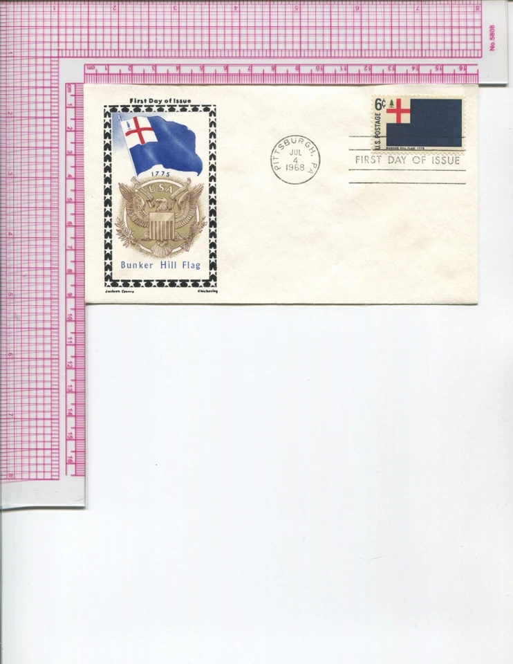 full set: 10 colonial flags envelopes 1968 Jackson Chickering cachet FDC UNADDR - Image 4 of 4