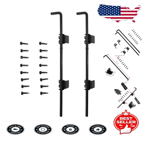 Heavy-Duty 24 Inch Cane Bolt Rods with Black Finish - Perfect for Double Gates