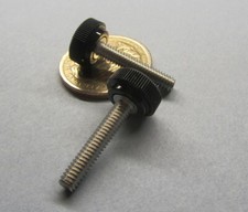 Plastic Black Stainless Thumb Screw, 1/2" Head Dia. x 8-32 x 7/8" Length, 25 Pc
