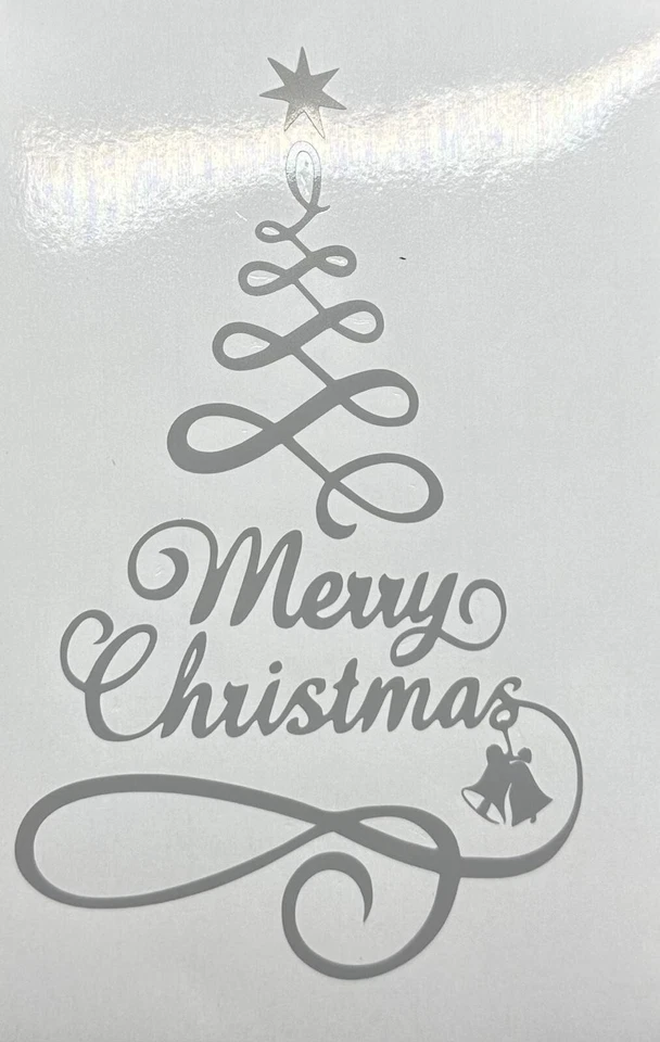 PEGATINA DE PARED DE VENTANA DE ÁRBOL DE FELIZ NAVIDAD, calcomanía de letrero de ventana navidad Foto 2 de 2