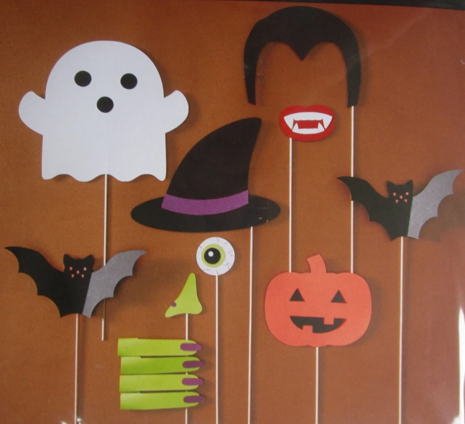 Kit de accesorios para selfies de Halloween fantasma bruja vampiro murciélagos calabaza fiesta fotos divertidas NUEVO Foto 2 de 4