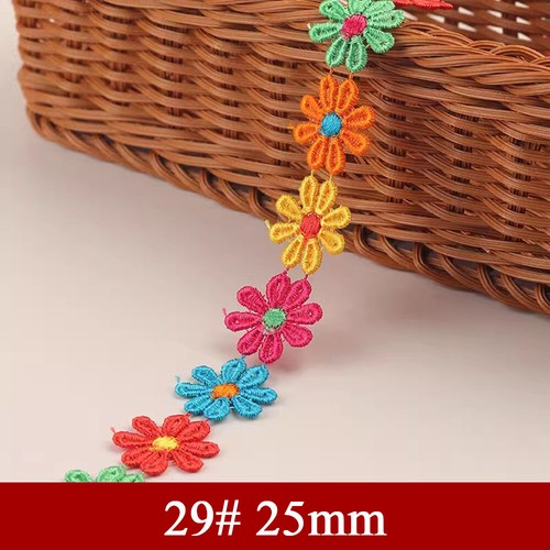 13/15/25mm Guipure Embroidered Daisy Flower Lace Trim Sewing and Embellishment - Picture 40 of 63