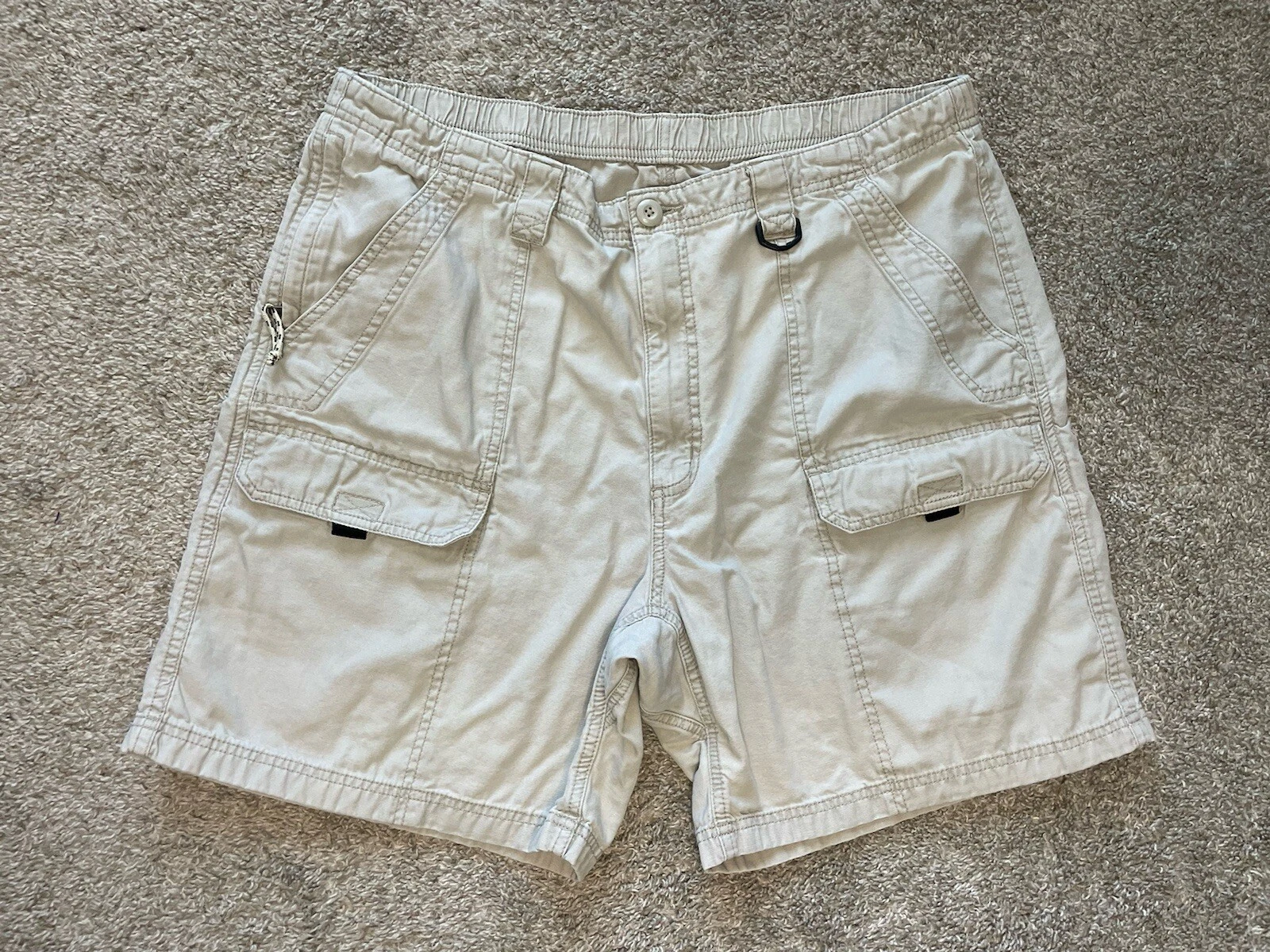 Wrangler | Mens Cargo Shorts Beige Cotton Relaxed Fit Belt Loops | Size 40