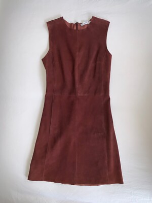vince burgundy dress $995 NEW Buttery Suede Slvless Shift EXQUISITE Timeless 2 4 Stand Shirt Dress Size:46 Short Jacket+40 Waist Adjust 36to42)(Height: 5 4 to5 7 )(Neck 17-18.5:XL Midi dress Size_US 12 10 tips to wash