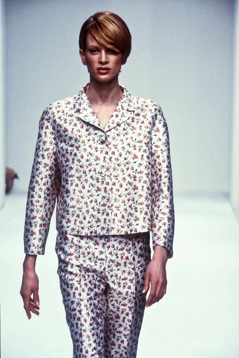Prada Vintage Runway Archive Fall 1995 White Floral Print Prada Vintage Runway Archive Fall 1995 White Floral Print