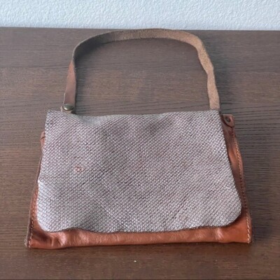 AUTHENTIC CAMPOMAGGI TRACOLLINA VACCH PALLINO METALLIC LEATHER GRIGIO PERLA RARE