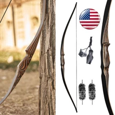 Archery 54" Traditional Bow Hunting Longbow Handmade Recurve Bow 20-70lbs RH
