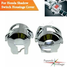 Pair Chrome Switch Housing Cover For Honda Shadow VTX1300 VT1300 VT750 VT600 VLX