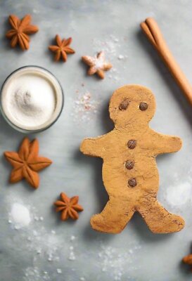 Christmas Handmade 6'' Gingerbread Boy w/ Rusty Bells Bowl Filler.