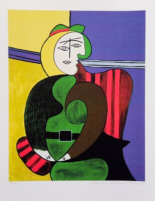 Pablo Picasso WOMAN IN RED ARMCHAIR Estate Signed Limited Edition Giclee 16''x12''