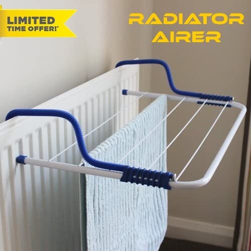 Over Radiator Clothes Airer Laundry Hanger 5 Bar Towel Holder Rail