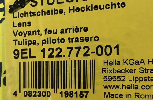 Hella 9EL122772-001 Lichtscheibe Heckleuchte links passt für VW glass panel pane - Bild 4 von 4