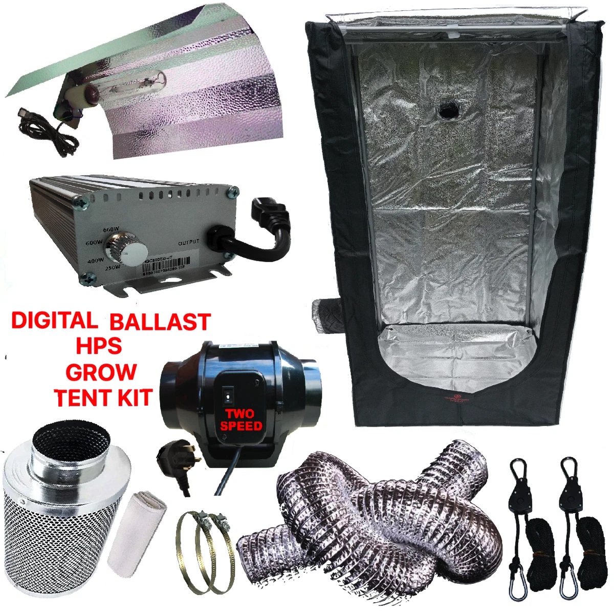 Indoor Grow Tent Kit HPS Light Carbon Filter Hydroponics system 80 80