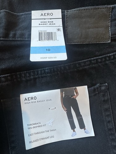 NWT Aero Women's 10 High Rise Baggy Jeans 90's Inspired Fit Relaxed Leg NEW - Picture 5 of 5