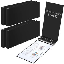 Humyoun 4 Pcs 8.5 X 14 Landscape 3 Ring Legal Size Binders 1 Inch Round Ring
