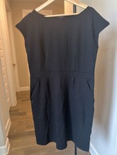 Quince Ultra Stretch Ponte Short Sleeve Midi Dress Black XL nwot