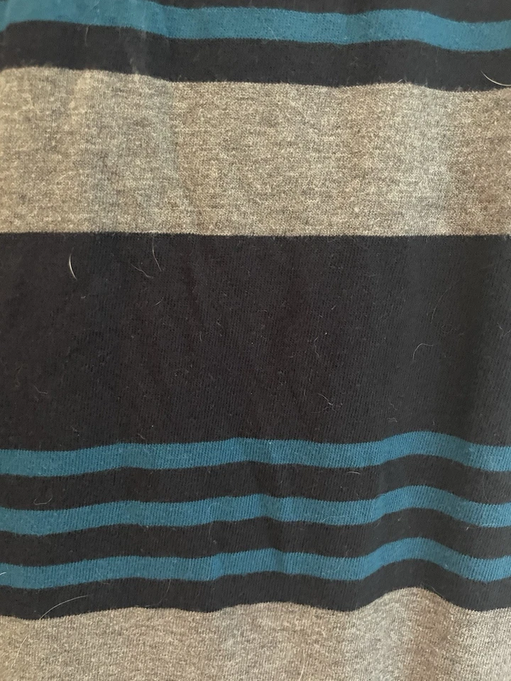 Camisa polo Calvin Klein infantil masculina listrada 100% algodão manga curta azul cinza M - Imagem 4 de 4