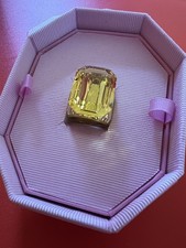 BNIB SWAROVSKI Lucent Yellow cocktail ring size 52 Octagon cut crystal + Bag❤️