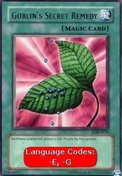 YuGiOh Goblin's Secret Remedy (V.1) LOB-EN079 Rare Englisch Played unl.