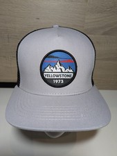 Yellowstone National Park Gray Black Snapback Trucker Hat Cap Circular Patch