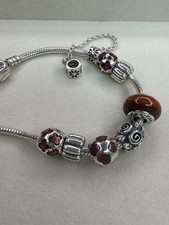Authentic PANDORA 7.5” Bracelet w/ Retired Discontinued Charms Set