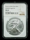 2020(W) Struck At West Point $1 Silver Eagle .999 FINE NGC MS 69 #7325